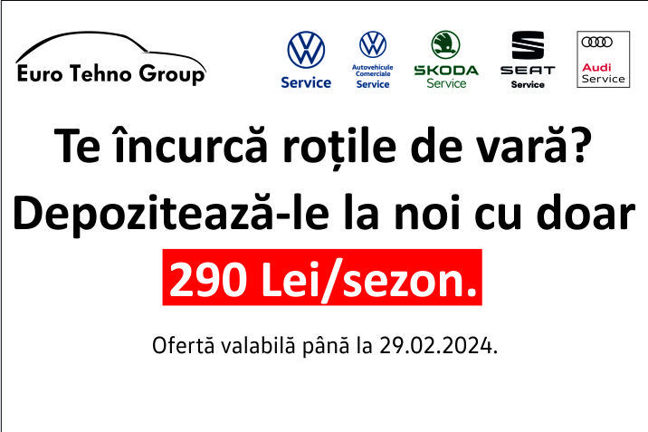 Profita de oferta de depozitare roti vara!